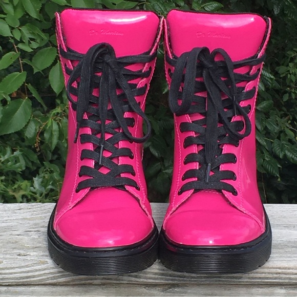 Dr Martens Combat Boot Barbie Core Hot Pink Mix Style Womens US 8 EU 39 UK 6 - Picture 2 of 11